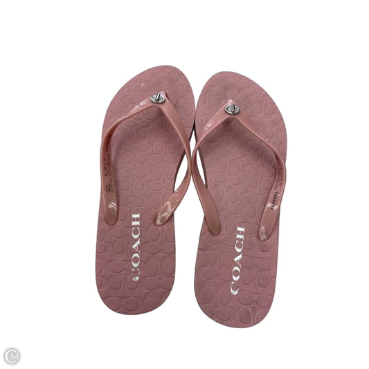 Sandals Designer By Coach In Pink, Size: 9