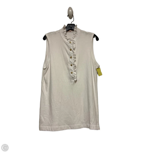 Top Sleeveless Designer By Tory Burch In White, Size: Xl