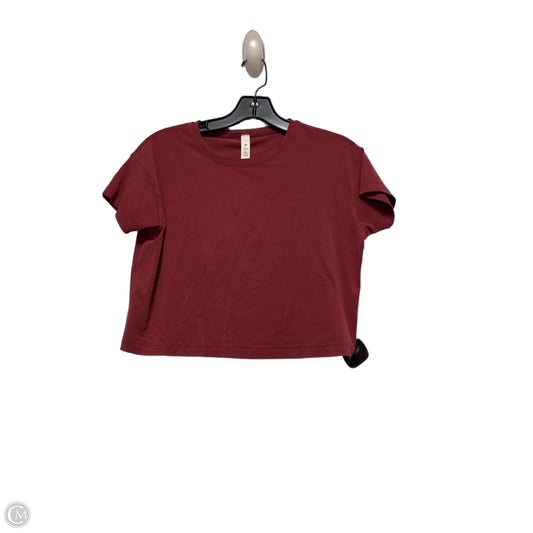 Athletic Top Short Sleeve By Lululemon In Red, Size: 0