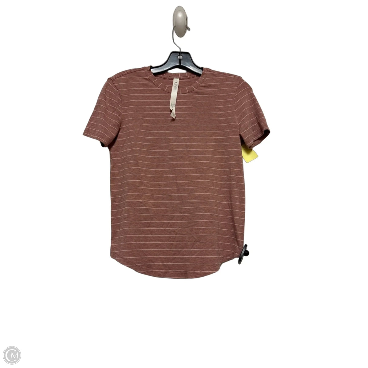 Athletic Top Short Sleeve By Lululemon In Striped Pattern, Size: 0