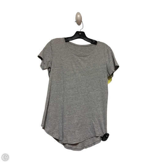 Athletic Top Short Sleeve By Lululemon In Grey, Size: Xs