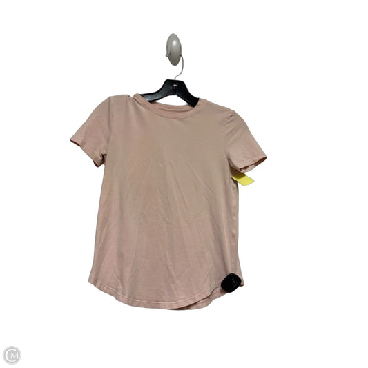 Athletic Top Short Sleeve By Lululemon In Pink, Size: Xs