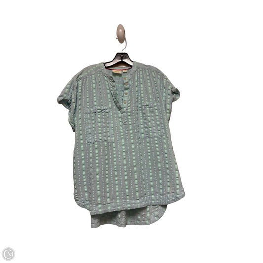 Top Short Sleeve By Maeve In Blue & Green, Size: L
