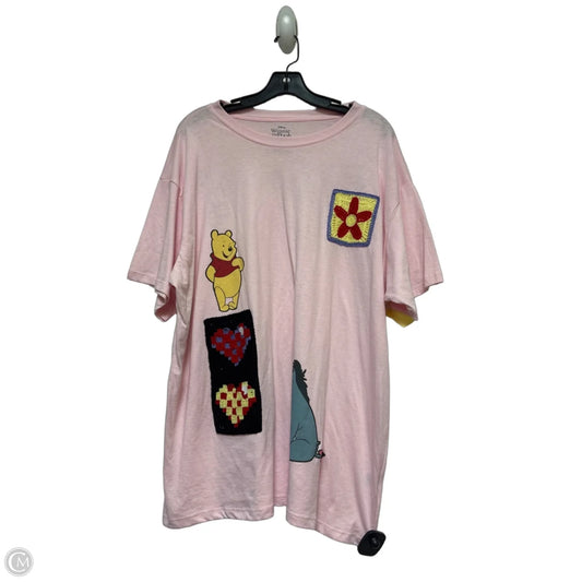 Top Short Sleeve Basic By Disney In Pink, Size: Xxl