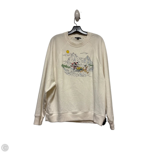 Top Long Sleeve By Disney In Cream, Size: M