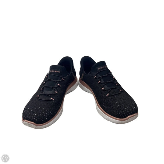 Shoes Sneakers By Skechers In Black & Pink, Size: 6.5