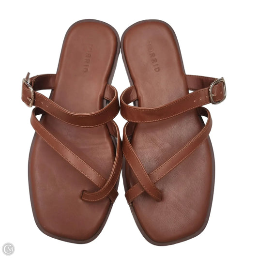 Sandals Flats By Torrid In Brown, Size: 10
