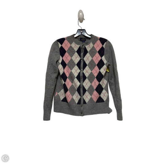 Sweater Cardigan By Brooks Brothers In Grey & Pink, Size: L