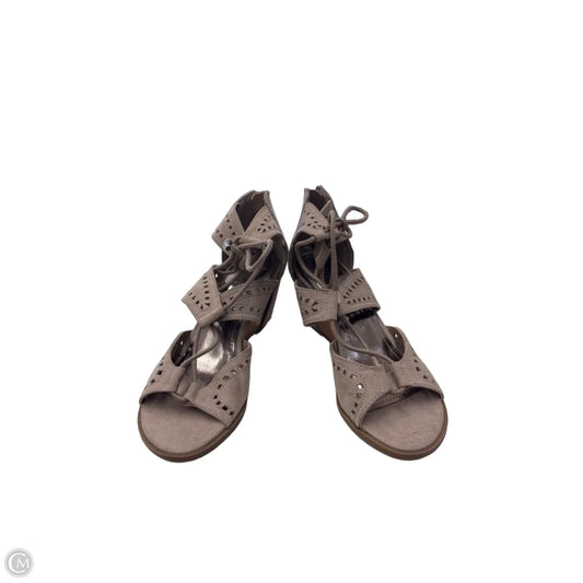 Sandals Heels Wedge By Madden Girl In Taupe, Size: 7.5