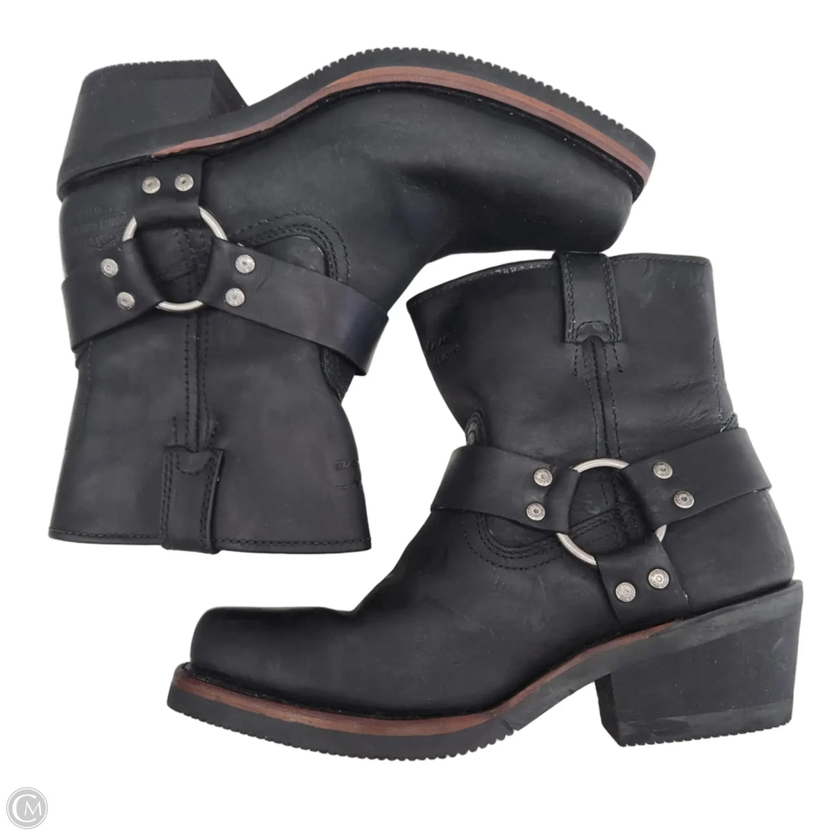 Boots Leather By Harley Davidson In Black, Size: 8