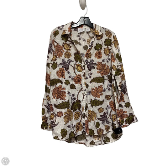 Top Long Sleeve By Nicole Miller In Floral Print, Size: S