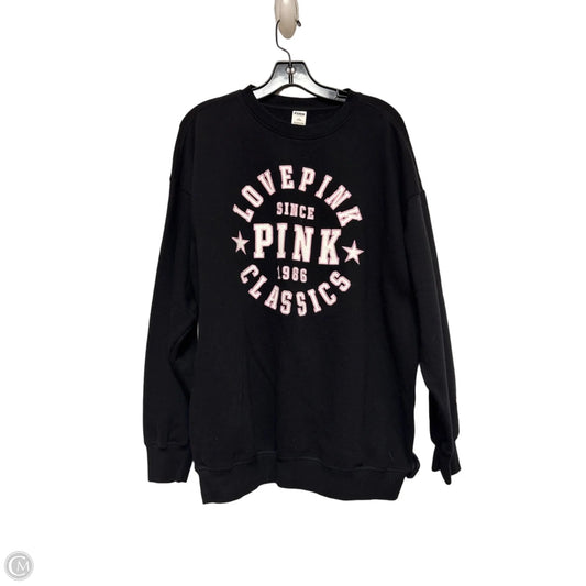 Sweatshirt Hoodie By Pink In Black & Pink, Size: M