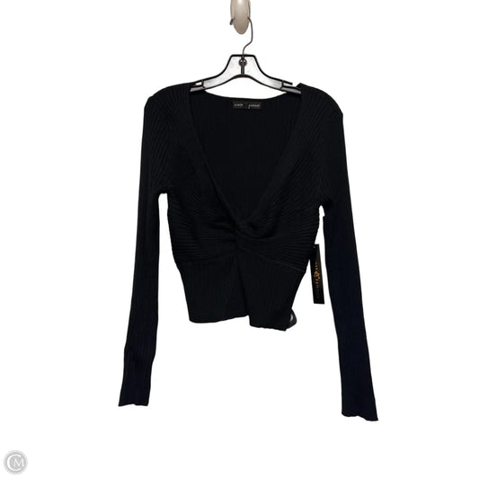 Top Long Sleeve By Almost Famous In Black, Size: L