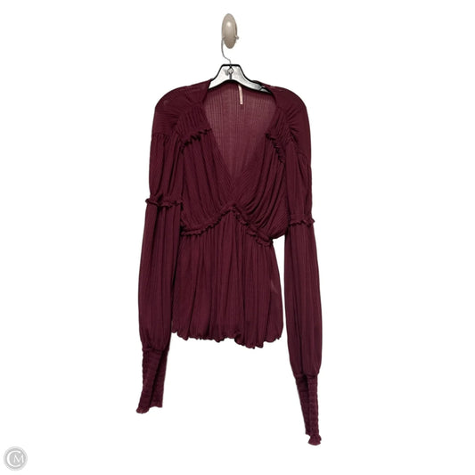 Top Long Sleeve By Free People In Maroon, Size: L