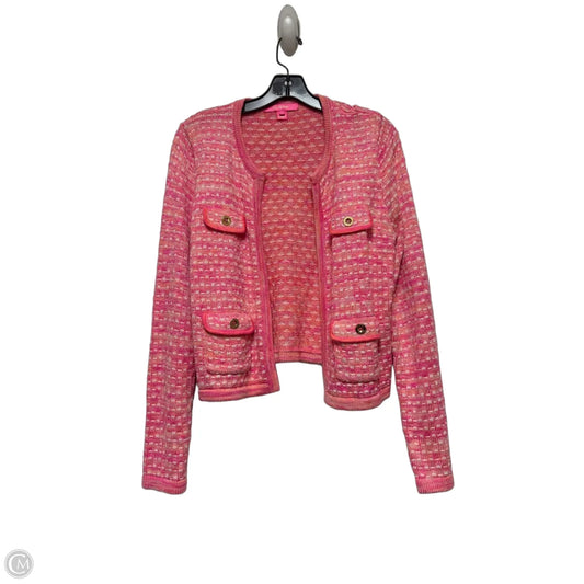 Sweater Cardigan Designer By Lilly Pulitzer In Pink, Size: M