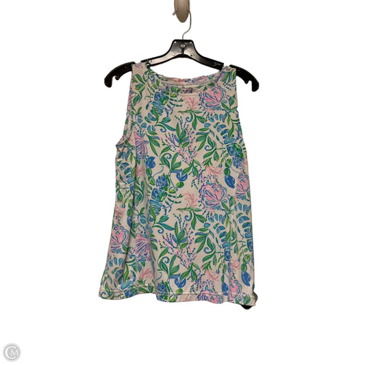 Tank Top Designer By Lilly Pulitzer In Green & White, Size: M