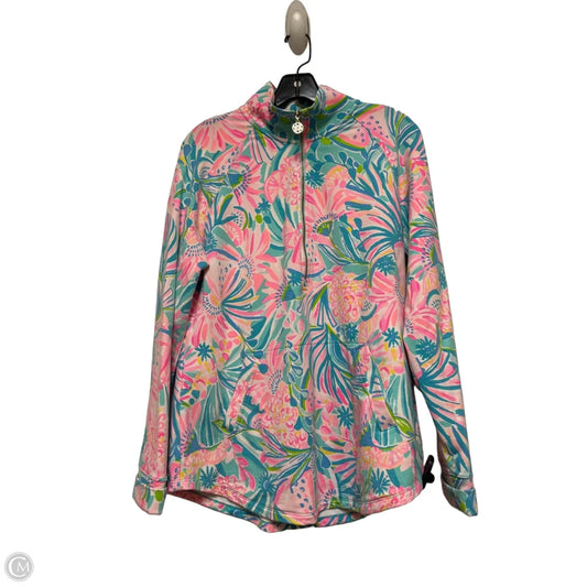 Top Long Sleeve Designer By Lilly Pulitzer In Blue & Pink, Size: M