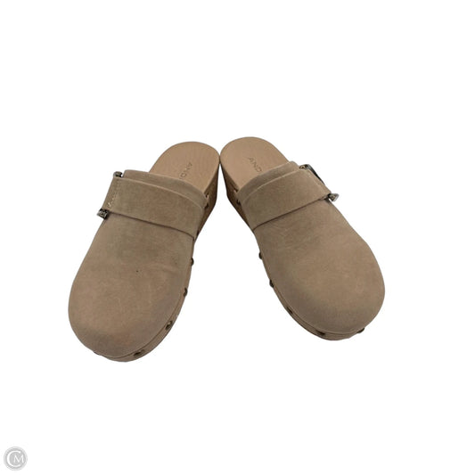 Shoes Heels Wedge By Andiamo In Tan, Size: 6
