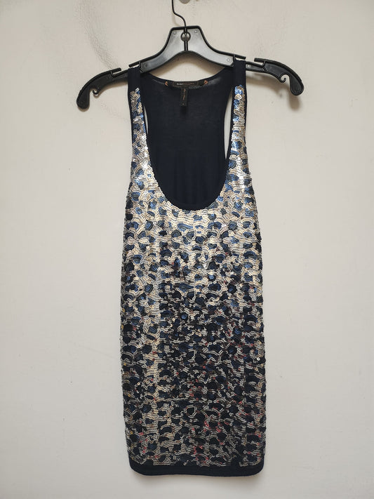 Top Sleeveless By Bcbgmaxazria In Blue & Silver, Size: S