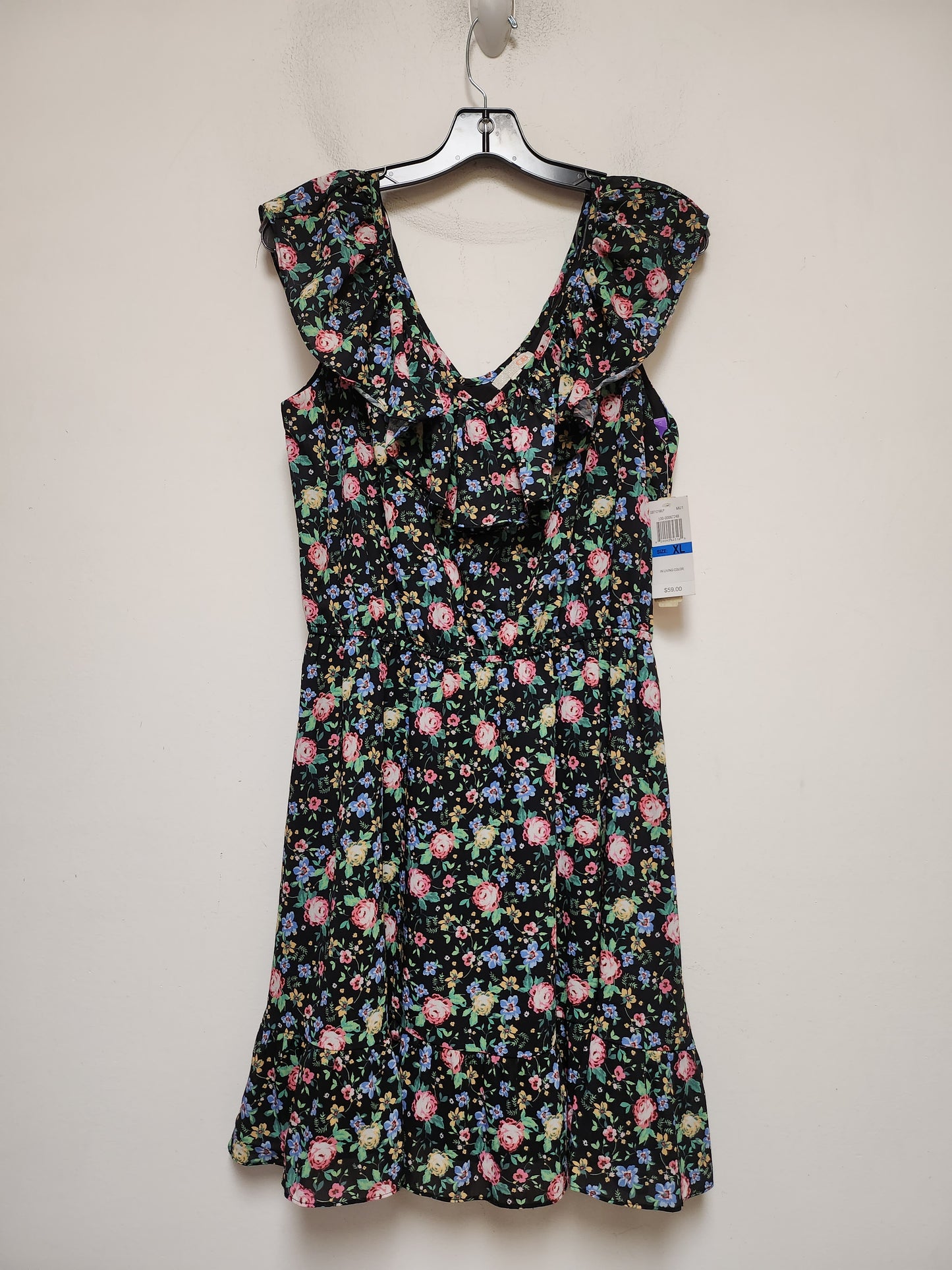 Floral Print Dress Casual Short Gianni Bini, Size Xl