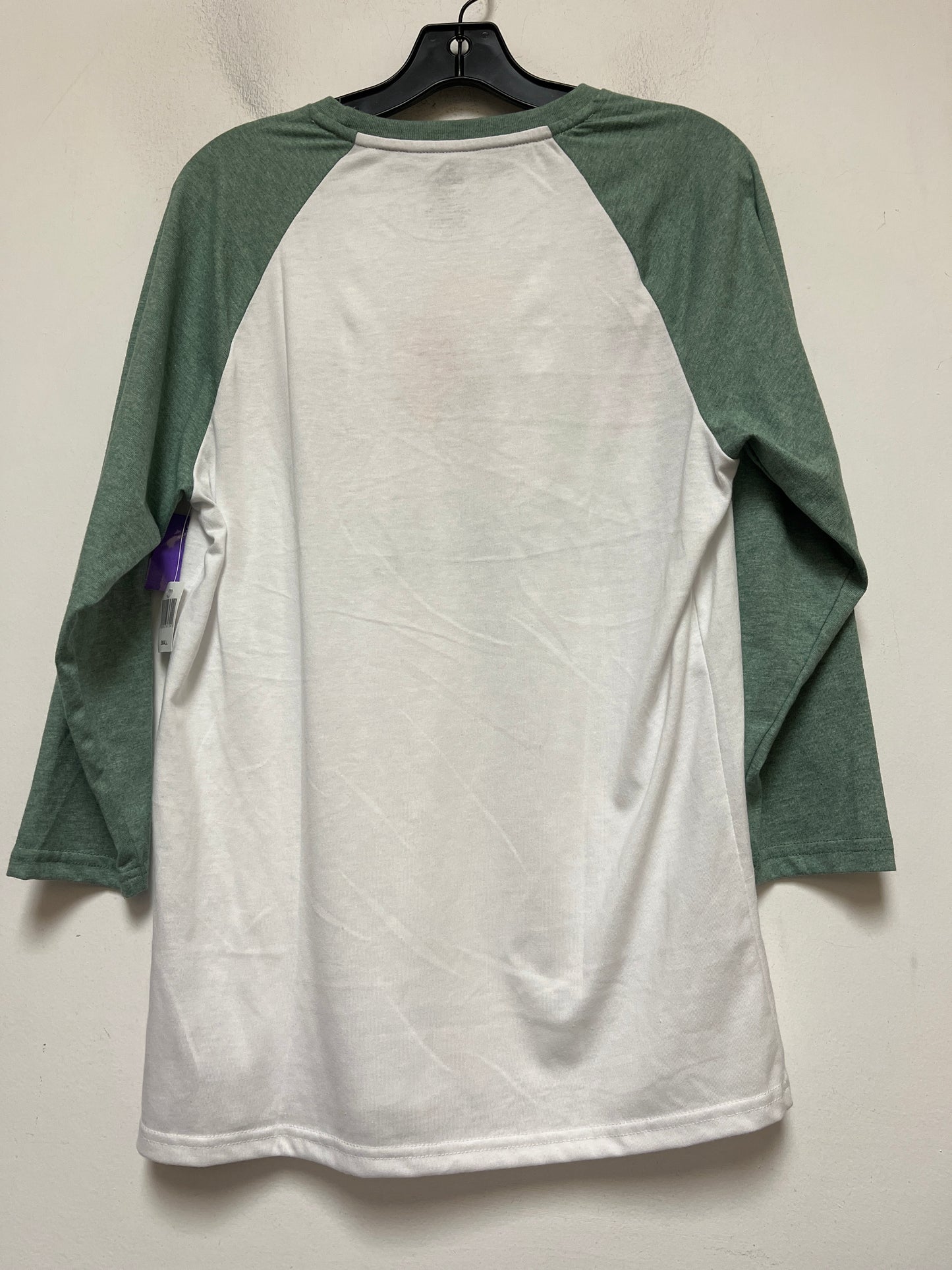 Green & White Top Long Sleeve Basic Walt Disney, Size S