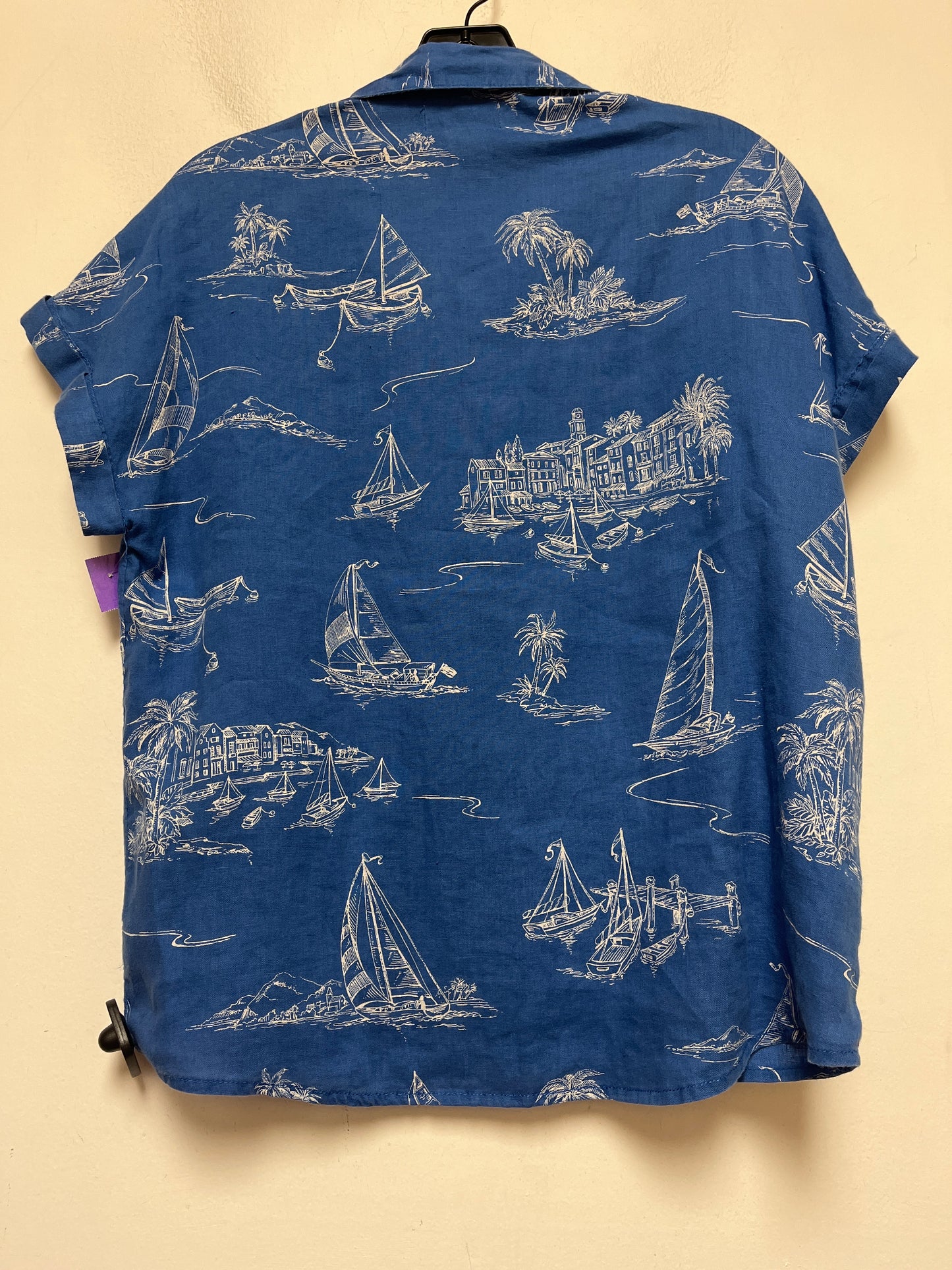 Nautical Print Top Short Sleeve Cynthia Rowley, Size S