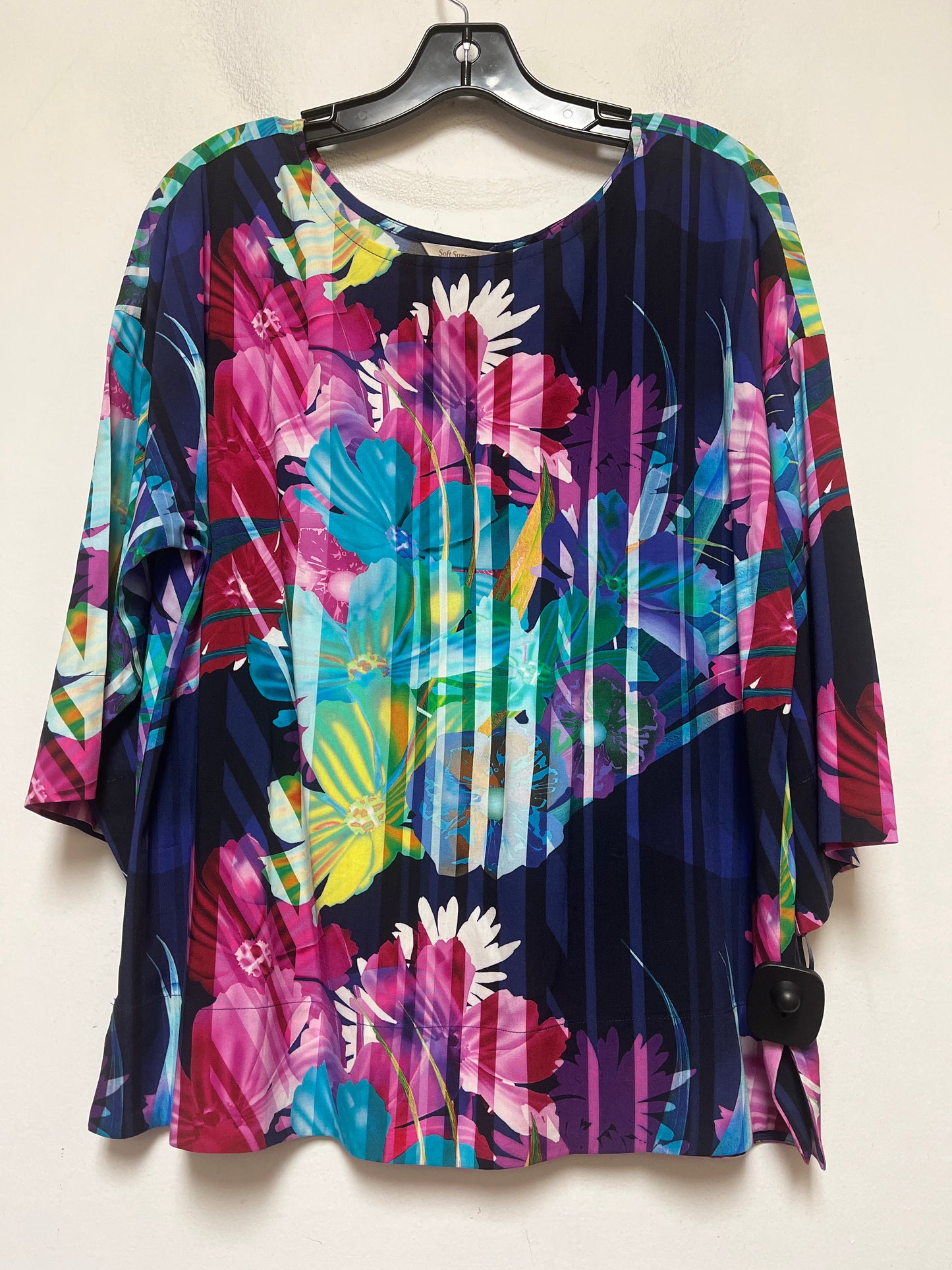 Floral Print Top Short Sleeve Soft Surroundings, Size S