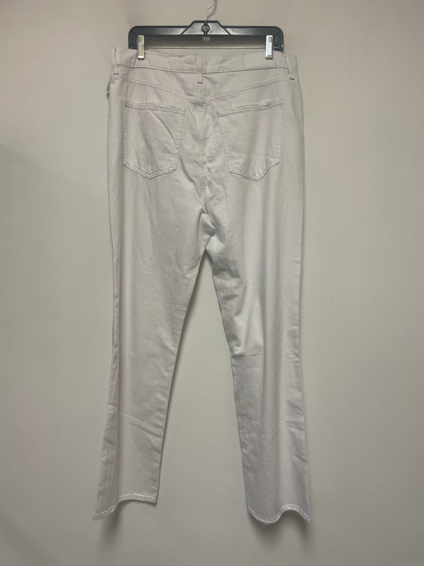 White Denim Jeans Wide Leg Pistola, Size 10