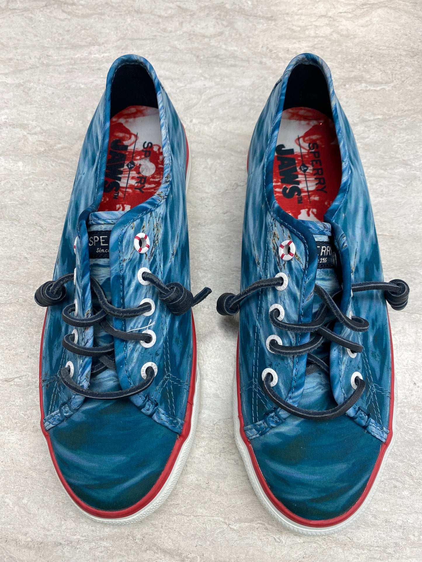 Blue & Red Shoes Flats Sperry, Size 7