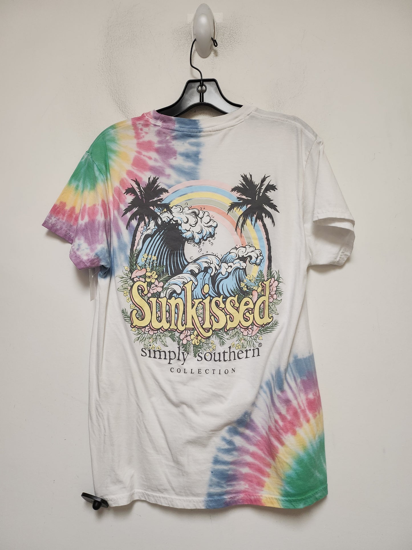 Tie Dye Print Top Short Sleeve Basic Simply Southern, Size S