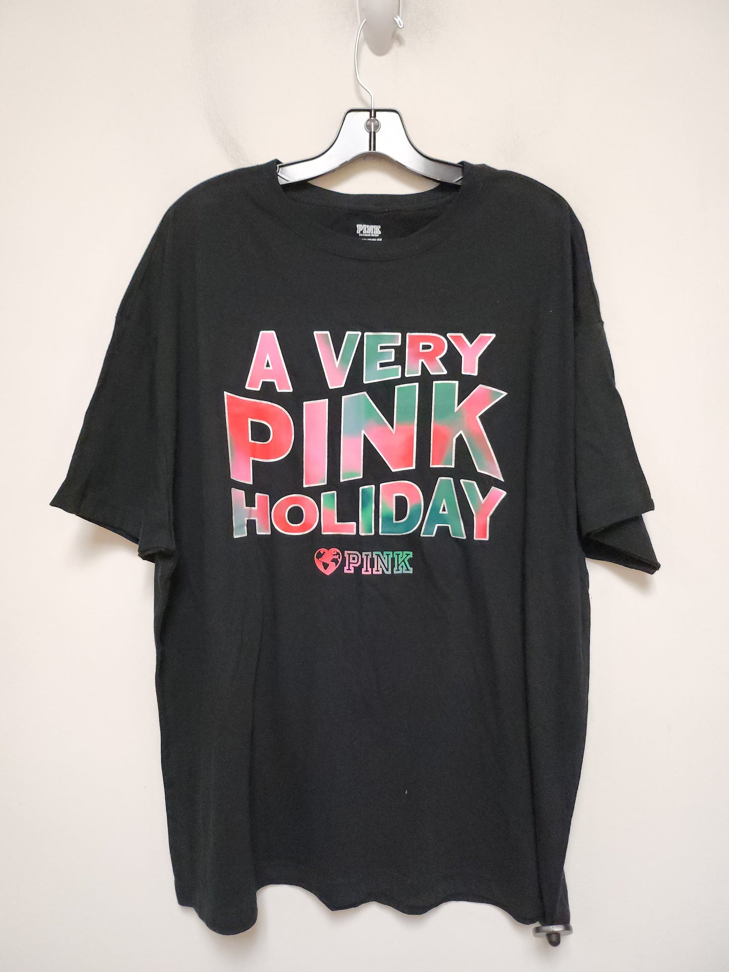 Top Short Sleeve Basic By Pink In Black, Size: Osfm