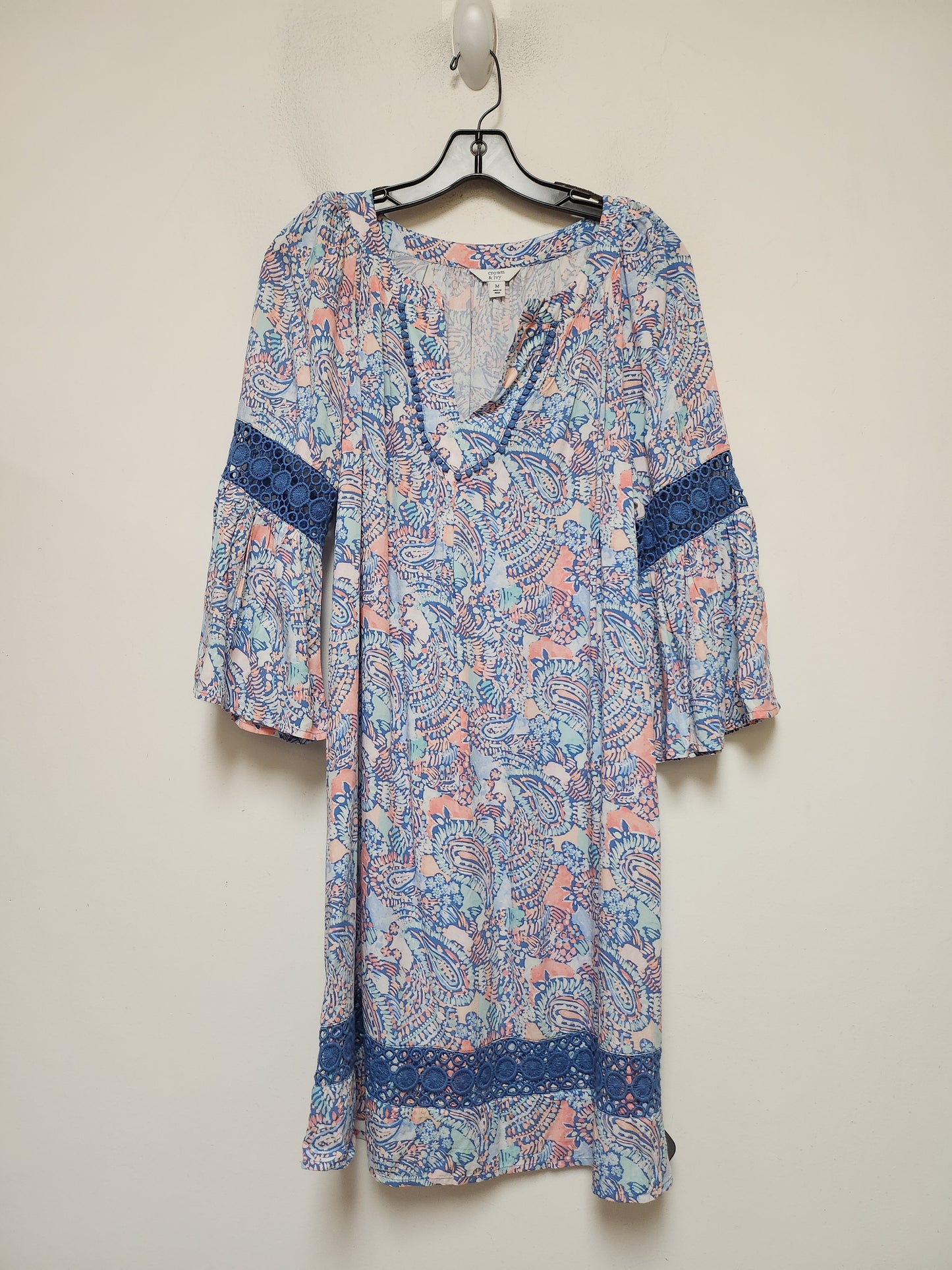 Paisley Print Dress Casual Short Crown And Ivy, Size M