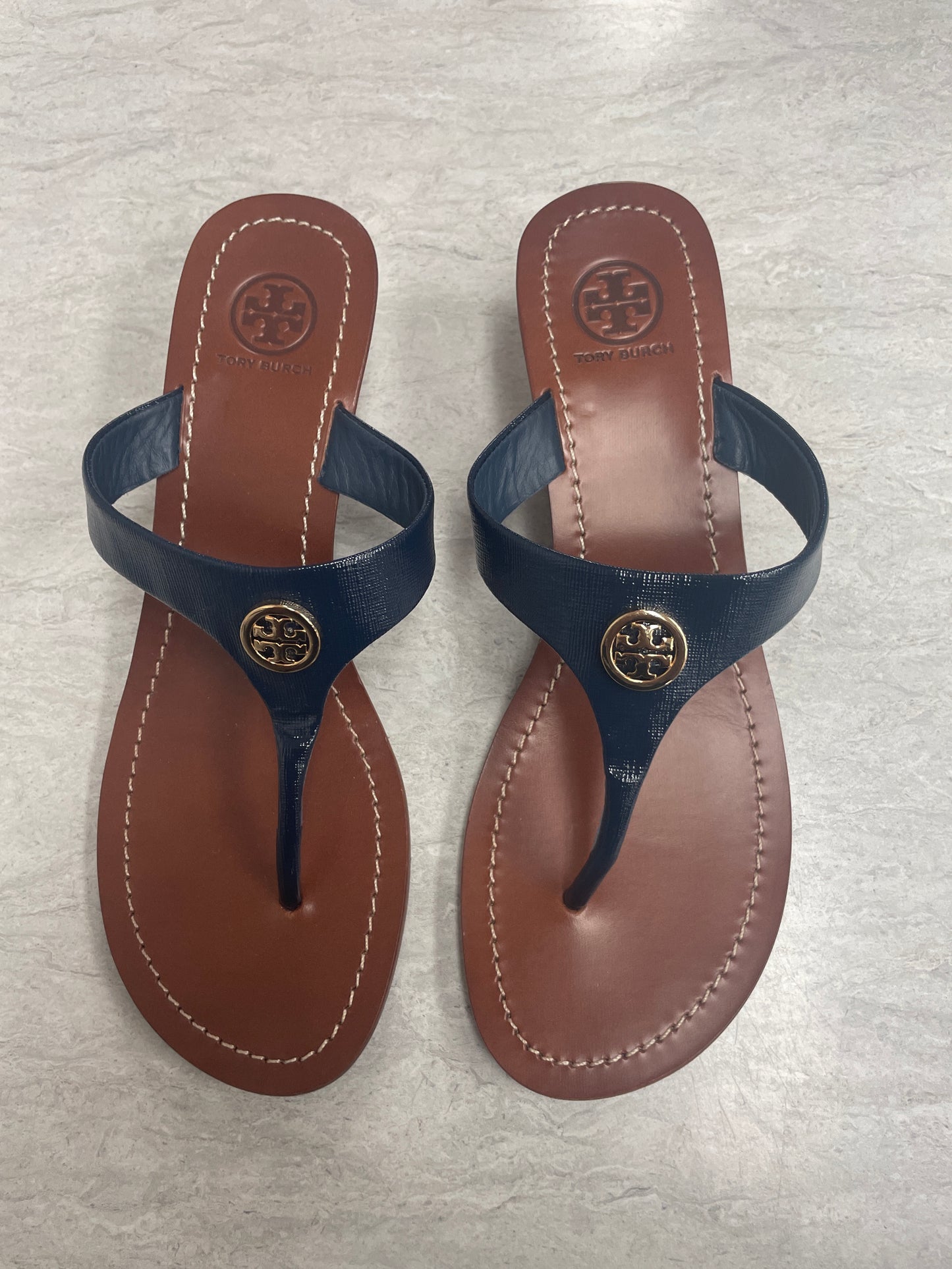 Sandals Designer By Tory Burch In Blue, Size: 8.5