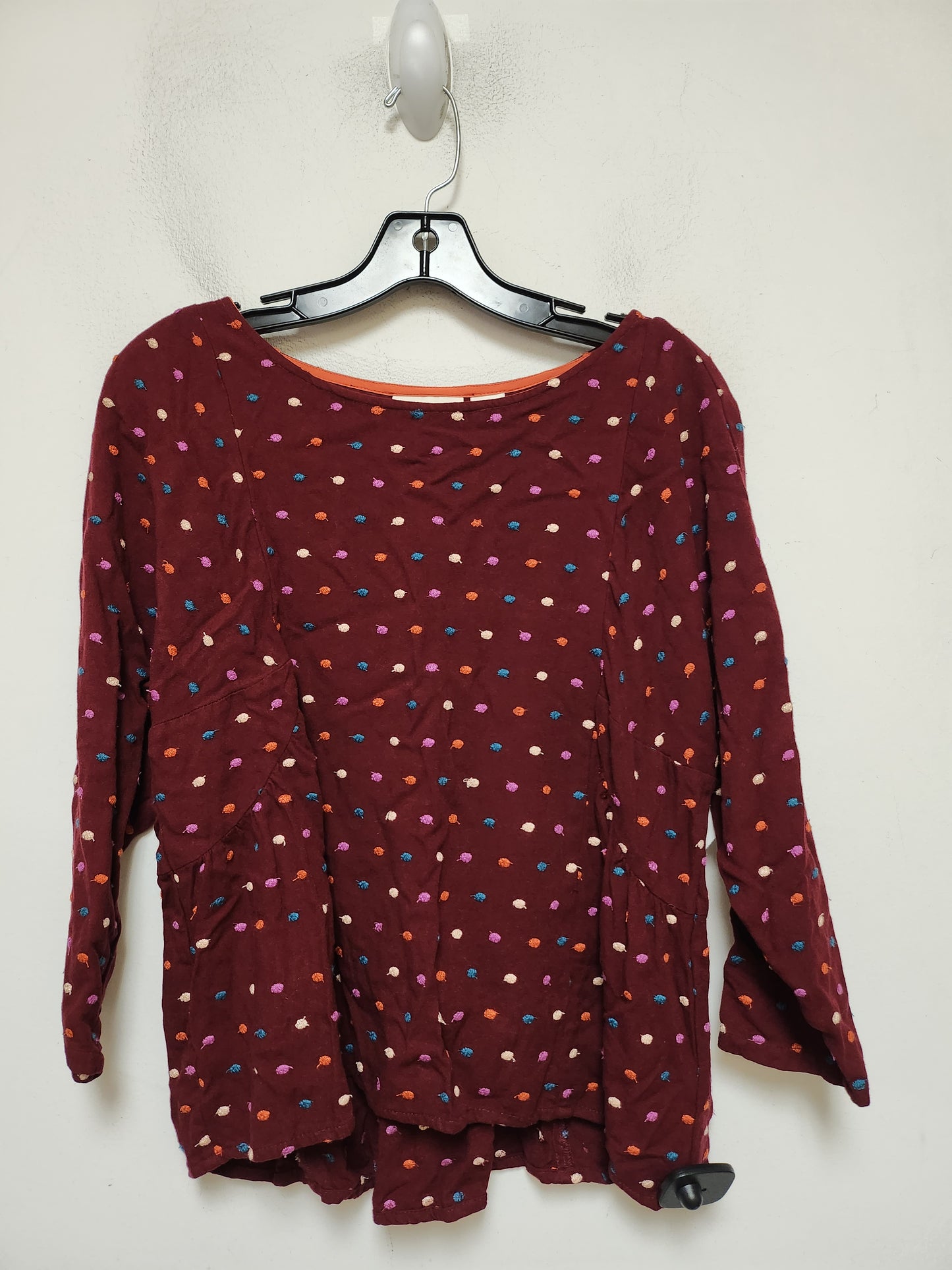 Top Long Sleeve By Maeve In Polkadot Pattern, Size: Xs