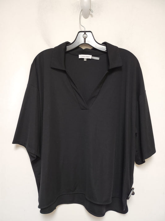 Top Short Sleeve By Calvin Klein In Black, Size: Xl