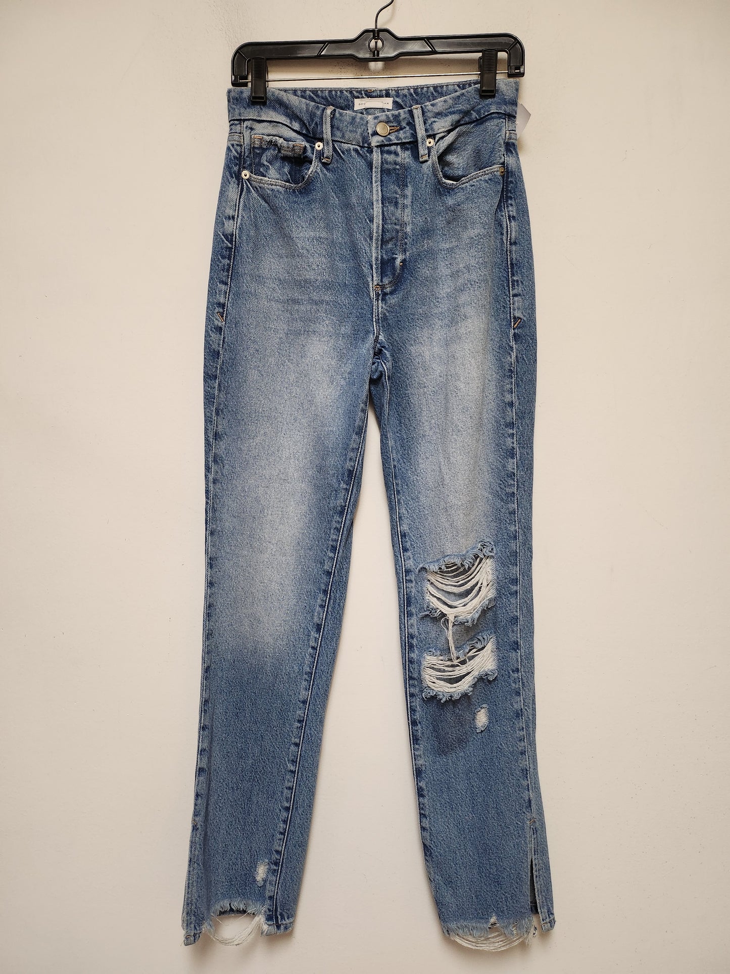 Jeans Straight By Good American In Blue Denim, Size: 0