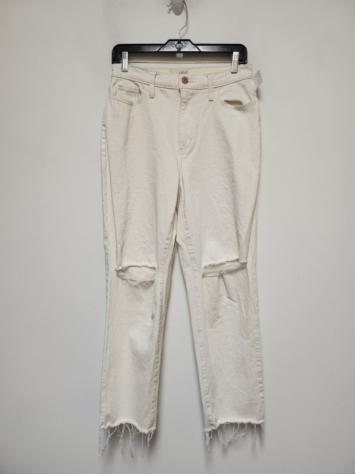 Jeans Straight By Universal Thread In Cream Denim, Size: 4