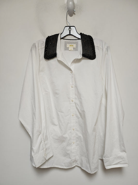 Top Long Sleeve By Maeve In Black & White, Size: 1x