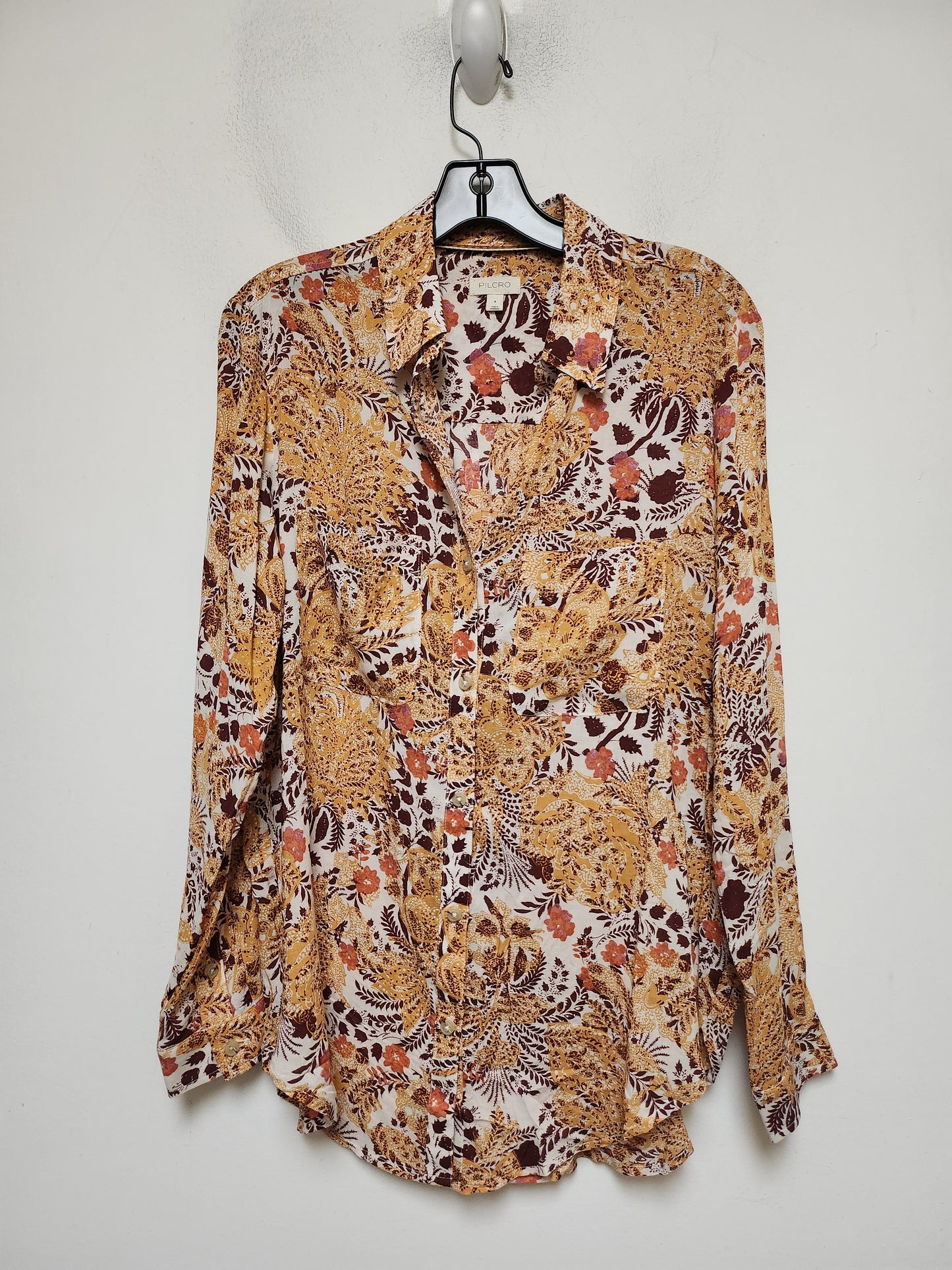 Top Long Sleeve By Pilcro In Floral Print, Size: S