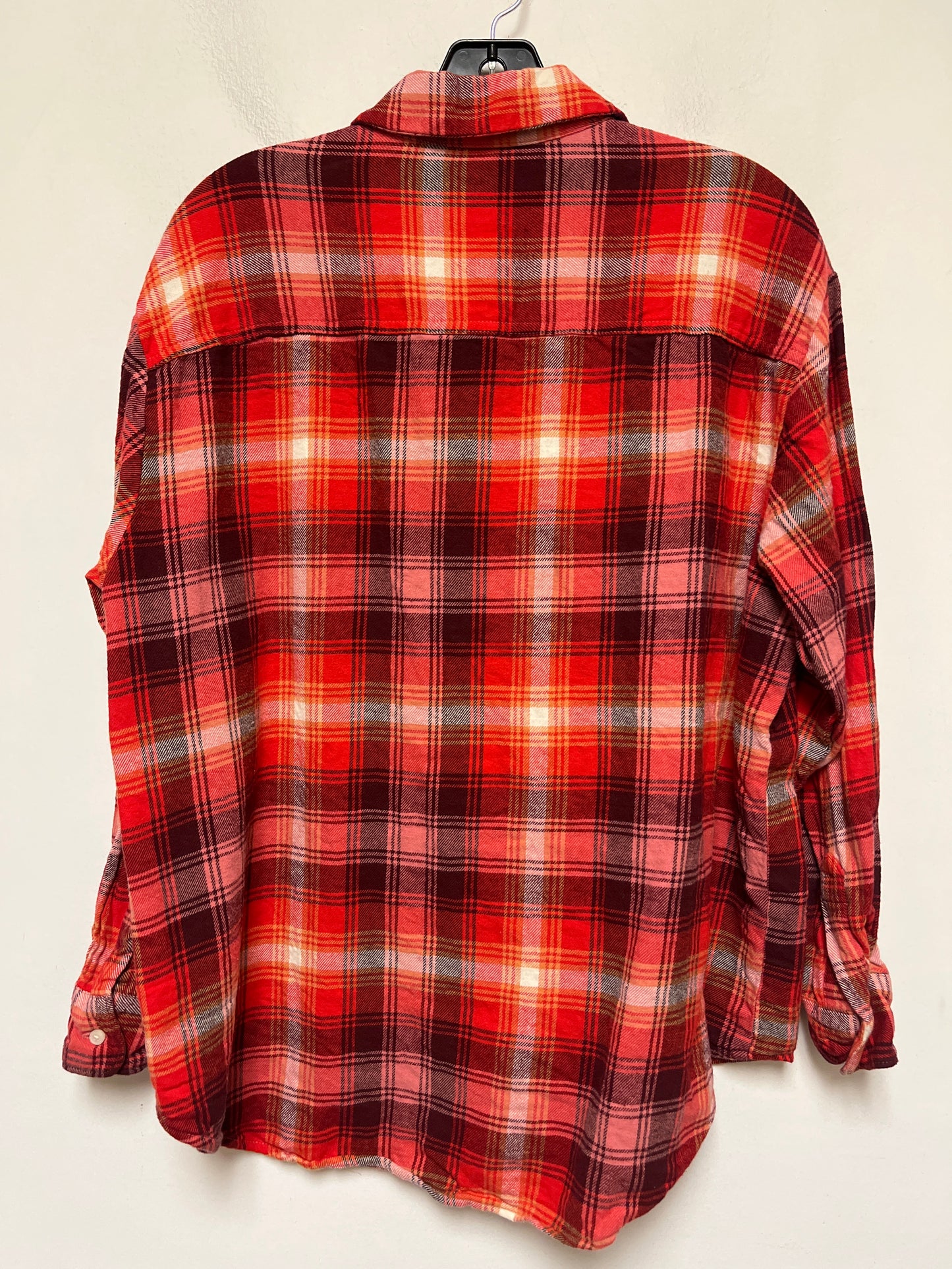 Top Long Sleeve By Old Navy In Plaid Pattern, Size: L