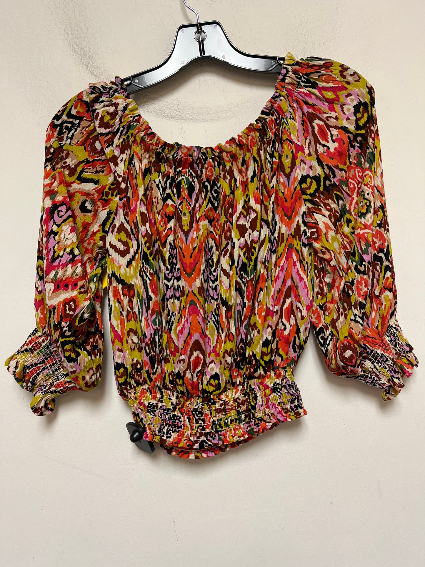 Top Short Sleeve By Christian Siriano In Multi-colored, Size: S