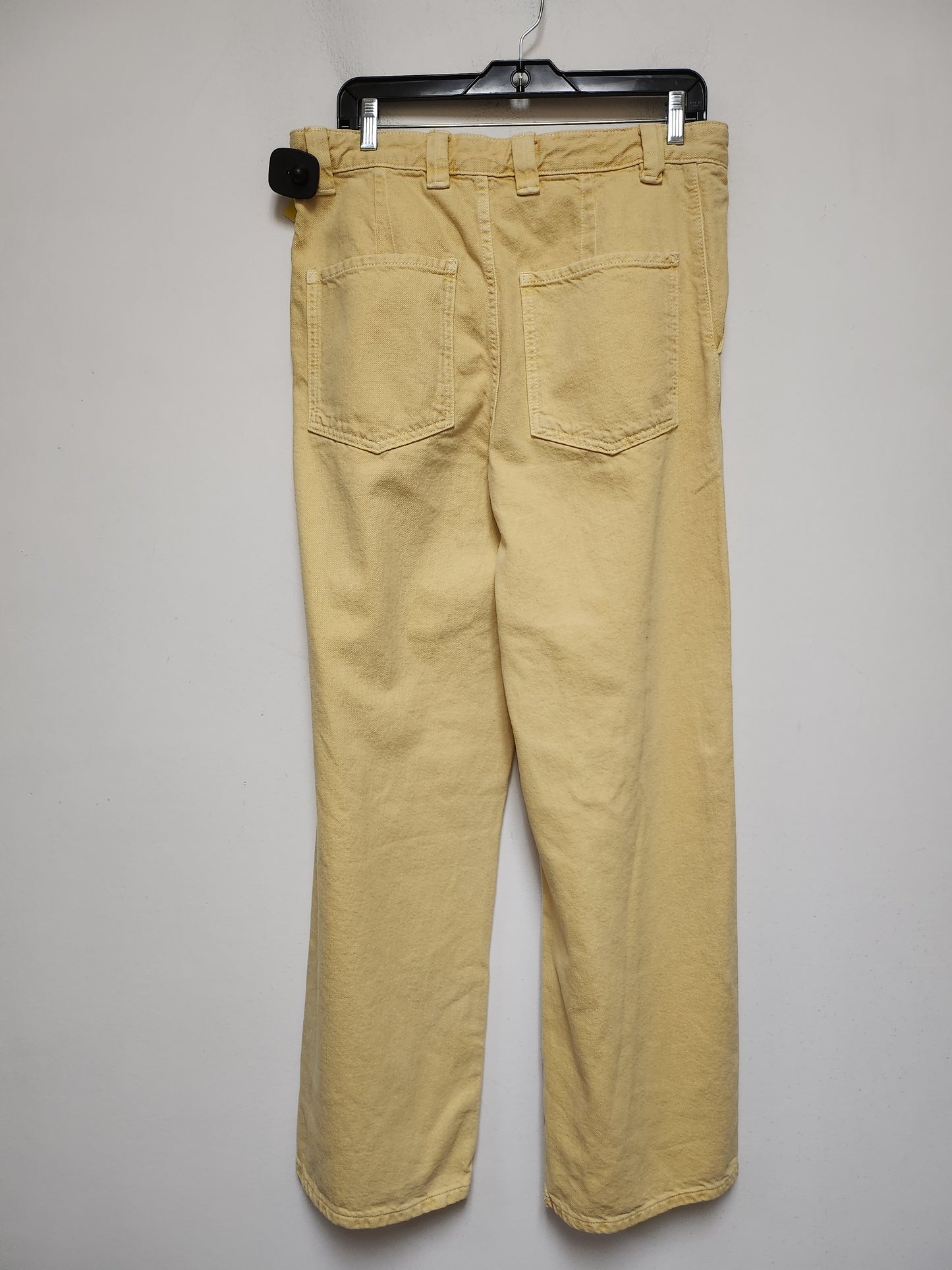 Jeans Wide Leg By Zara In Yellow Denim, Size: 10