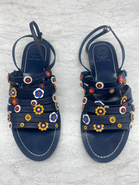 Sandals Designer By Tory Burch In Blue, Size: 9.5