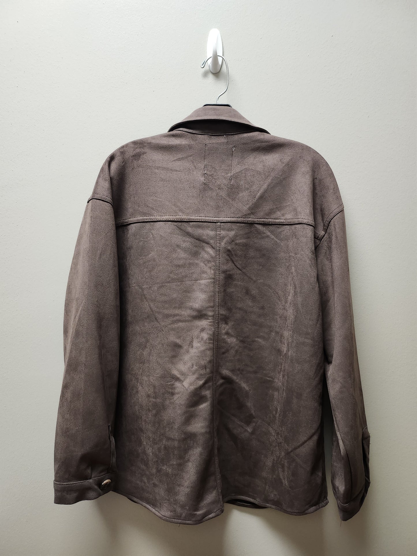 Jacket Shirt By Clothes Mentor In Brown, Size: L