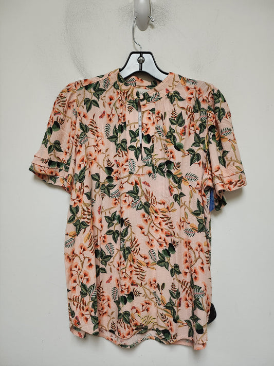 Top Short Sleeve By Loft In Tropical Print, Size: S