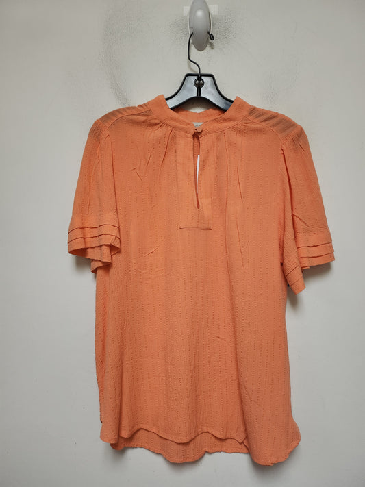 Top Short Sleeve By Loft In Orange, Size: S