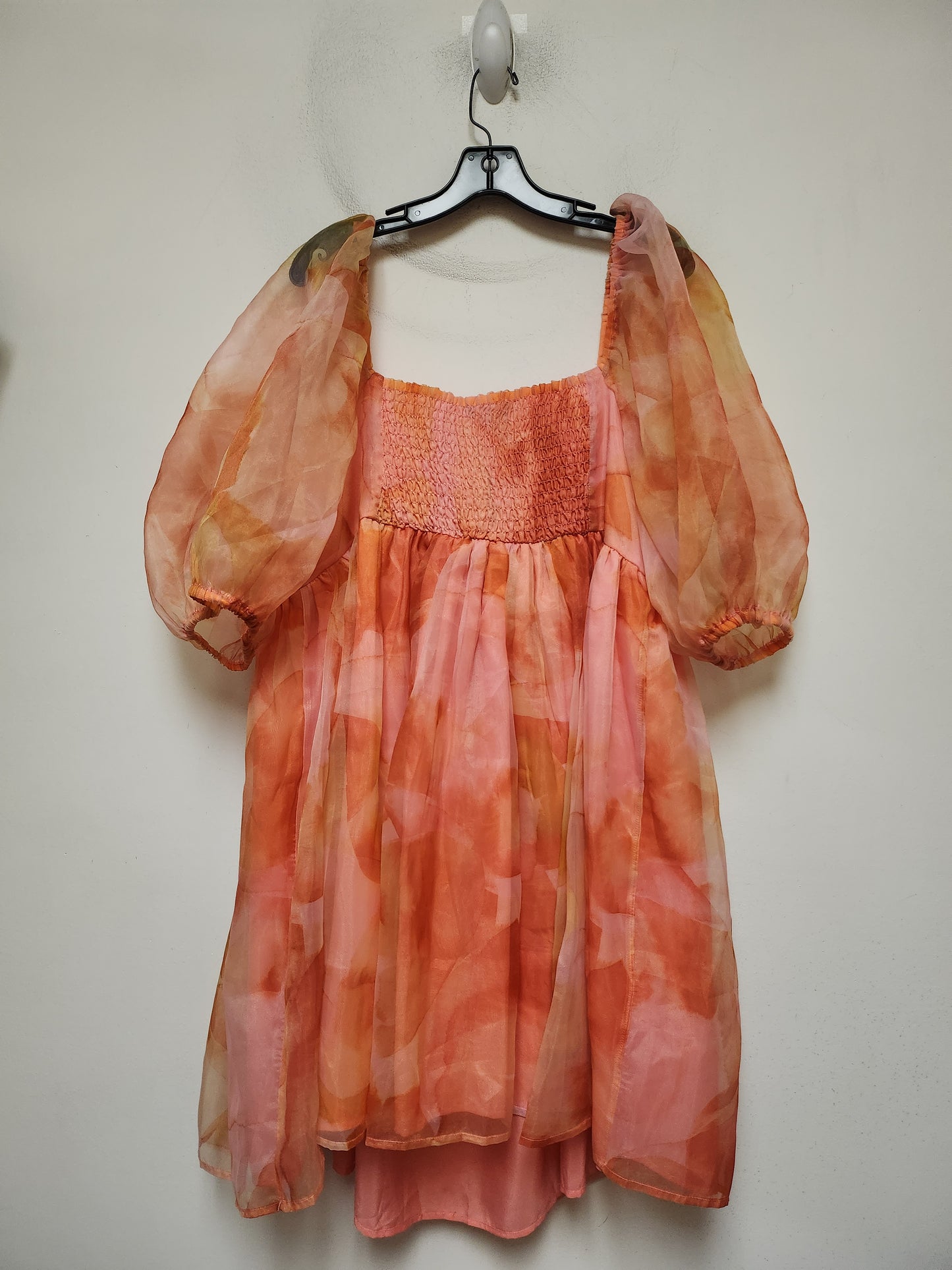 Dress Casual Short By Eloquii In Orange & Pink, Size: 2x