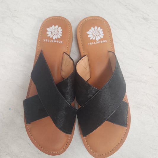 Sandals Flats By Yellow Box In Black, Size: 8.5