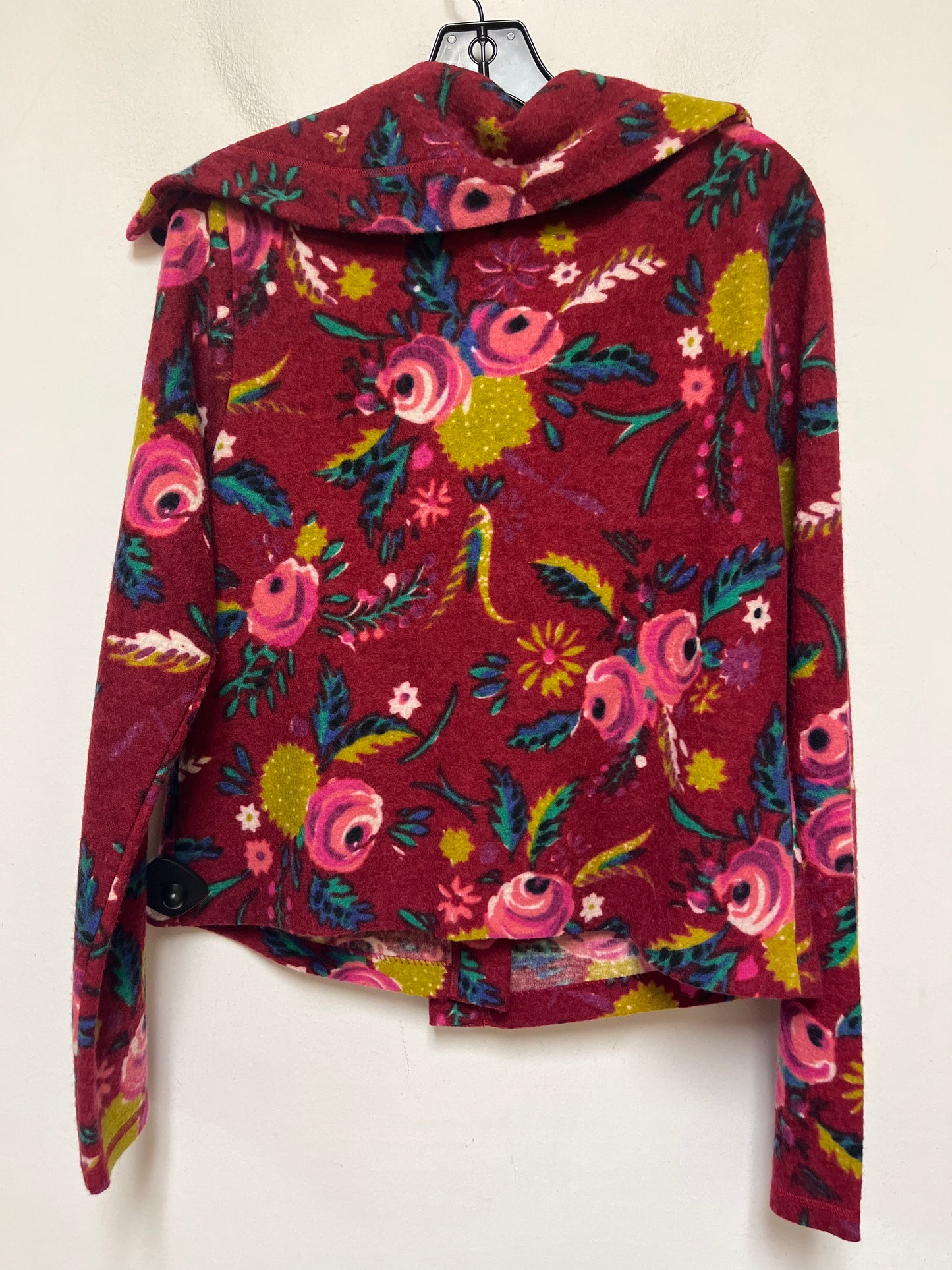 Sweater Cardigan By Sparrow In Floral Print, Size: L