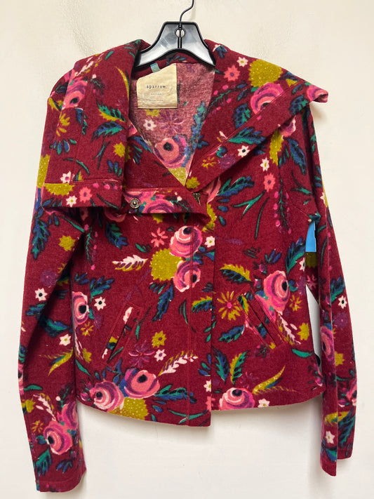 Sweater Cardigan By Sparrow In Floral Print, Size: L